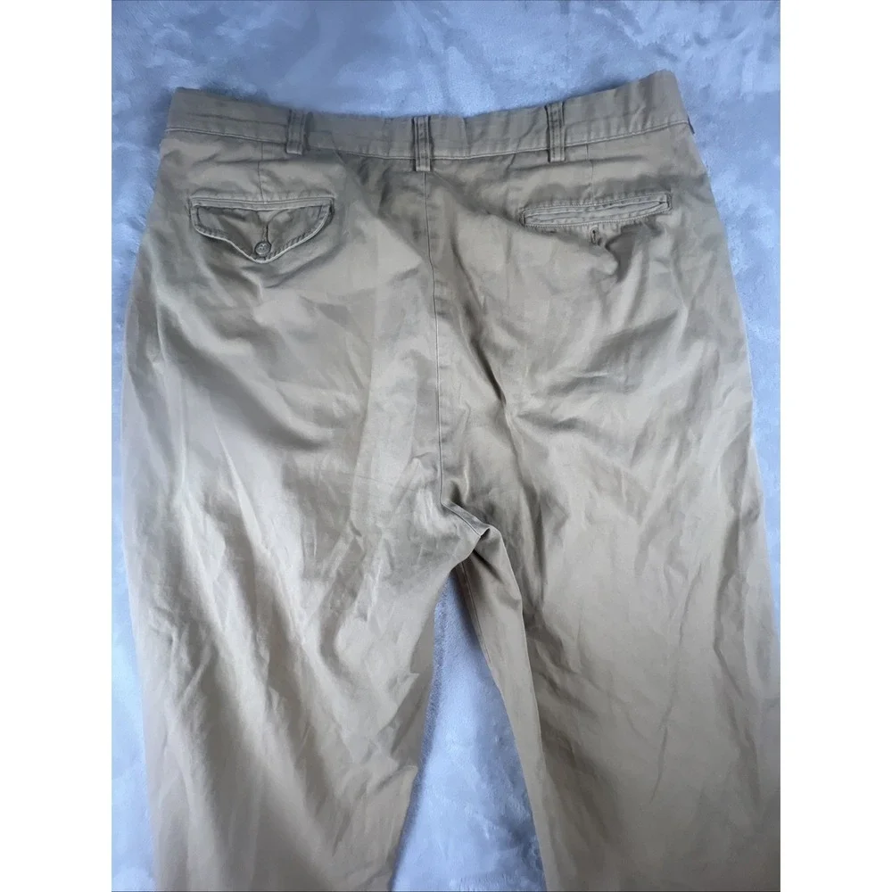 Vintage Polo Ralph Lauren Pants Mens 35/30 Khaki Andrew Tan Double Pleated Chino